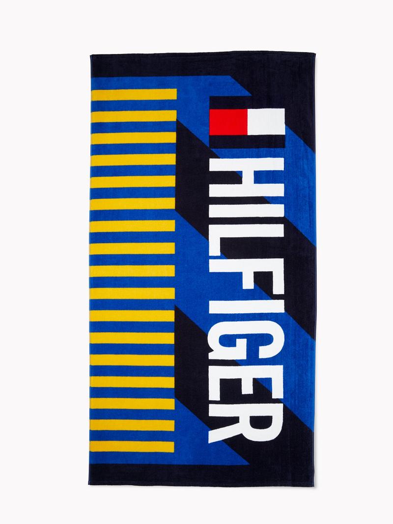 Férfi Tommy Hilfiger Hilfiger Stripe Towel Úszóruhák Kék Színes | HU 884DFM